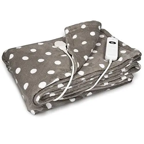 Produktbild: Navaris XXL Elektrische Wärme Heizdecke - 180x130cm 3 Wärmestufen Abschaltautomatik waschbar - Kuschelige Bett Wärmedecke Dunkelgrau