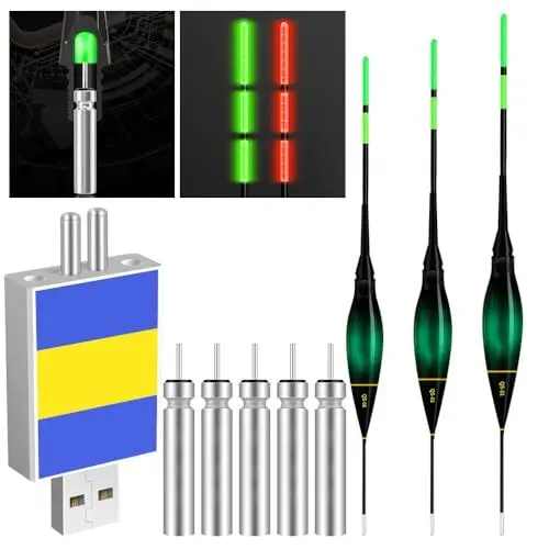 Produktbild: NAVESO 3 Stück Led Posen Angeln, Posen Angeln Mit Gravity Sensing Und Basis, 1.2g/1.8g/2.2g Posen Angeln Smart, Angelzubehör, Angel Zubehör Zum Tauchgebiet Angeln Am See, Fluss Oder Teich