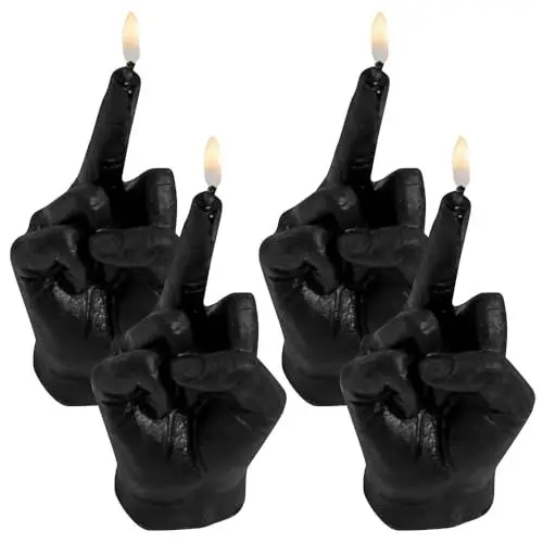 Produktbild: NAVESO 4 Stück Mittelfinger Kerze, Stinkefinger Kerze, Aromatherapie Räucherstäbchen, Mittelfinger Kerzen, Mittelfinger Geschenk, Lustige Duftkerzen Geschenkset für Haus, Schlafzimmer, Urlaubsbedarf