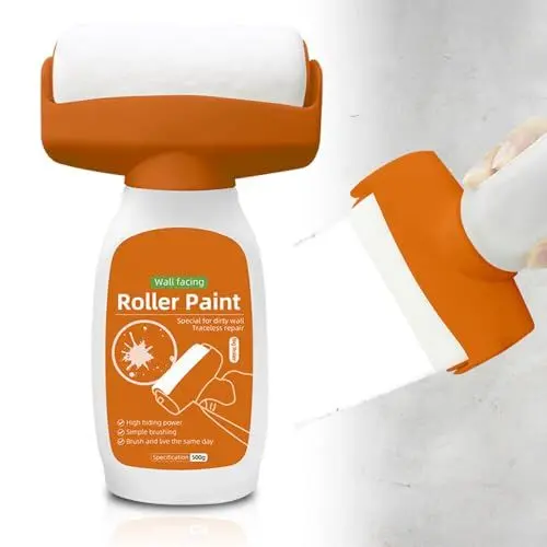 Produktbild: NAVESO Ausbesserungsfarbe Weiss Wand, Wand Reparatur Rollbürste mit Wandreparaturpaste, Wandfarbe Ausbessern Weiß Roller, Wandreparatur-Rollenfarbe, Wandfarbe Weiß Kleiner Roller, Wand Reparatur Creme