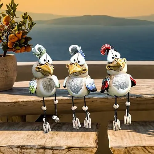 Produktbild: NAVESO Harz Hühner, 3 Stück Gartendeko Huhn, Gartenstecker Huhn, Keramik Huhn Tierfigur Gartenstecker Keramikfigur Handarbeit Ornament, Hühner Deko Garten, Gartenstatuen für Außen