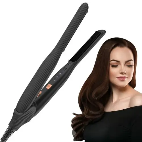 Produktbild: NAVESO Mini Glätteisen, Glätteisen Locken und Glätte, Haarglätter und Lockenstab 2 in 1, Tragbare Reiseglätteisen, Mini Haarglätter, Schnelle Erwärmung, Einstellbare Temperatur in 3-Stufen
