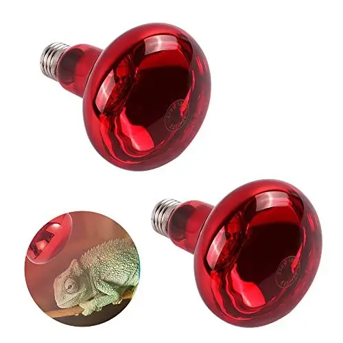 Produktbild: NAVESO Reptilien Wärmelampe, 2 Stück Infrarotlampe Wärmelampe, 150 W Terrarium Wärmelampe für Tiere, Fassung E27 Rotlichtlampe Wärmelampe für Urzeitkrebse Schildkröten Vogelspinne Hühner, Rot