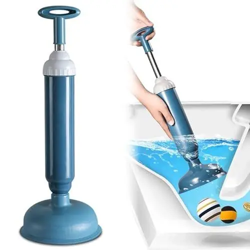 Produktbild: NAVESO Saugglocke Abfluss, Vakuum Pümpel mit Starker Saugleistung, Hochdruck Rohrreiniger Abflussreiniger Waschbecken, WC, Reiniger zum Beseitigen von Rohr, Pflegeleichter Pömpel (Blau)