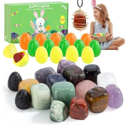 Produktbild: 15 Stück Vorgefüllte Ostereier Gefüllt, Ostereier zum Befüllen mit Edelsteinen, Gefüllte Ostereier für Kinder, Gefüllte Ostereier Spielzeug, Bunte Ostereier, Ostergeschenke Kinder, Osterkorb Stuffers