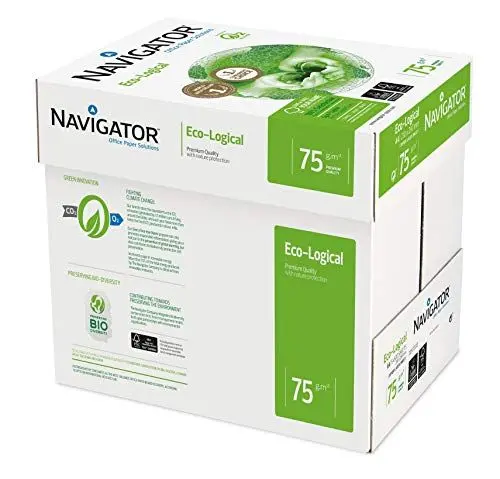 Produktbild: Navigator Eco-Logical Papier FSC eingeriest 75 g/m² A4 5 x 500 Blatt hellweiß