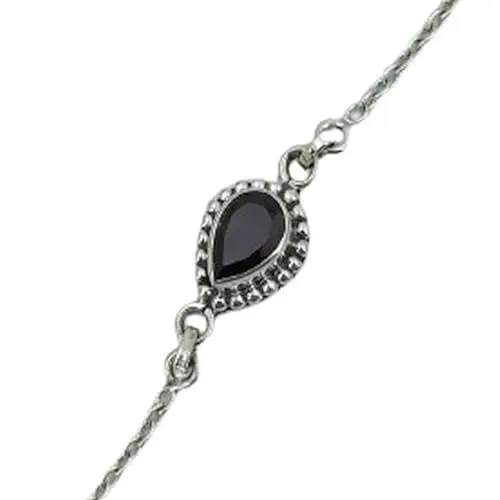 Produktbild: Navya Craft 925 Sterling Silber Granat handgefertigtes Damenarmband, Länge 7,7,5. 8. 8,5 Zoll