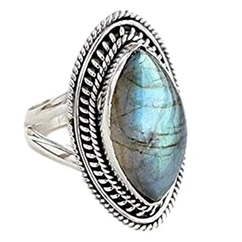 Produktbild: Navya Craft 925 Sterling Silber Labradorit Handarbeit Damenring Größen 14 bis 22 DE