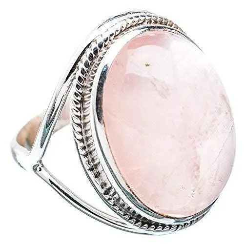 Produktbild: Navya Craft 925 Sterling Silber Rosenquarz Handarbeit Damen Ringgrößen 14 bis 22 DE
