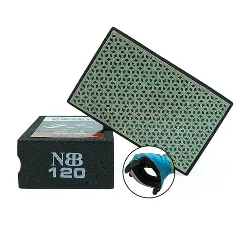 Produktbild: NBB Diamant-Handschleifpad zum Schleifen oder Polieren Diamant-Schleifblock Schleifschwamm mit flexiblem Schaumstoffrücken zum Schleifen von Stein Granit Keramik Fliesen Glas Holz Metall (1, 120#)