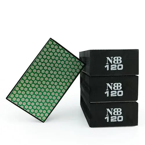Produktbild: NBB Diamant-Schleifschwamm Diamant-Polierpad Schleifblock mit Schaumstoff Rückseite Diamant-Handschleifpad zum Schleifen und Polieren scharfer Kanten von Granit Marmor Stein Glas Keramik (4,120#H)