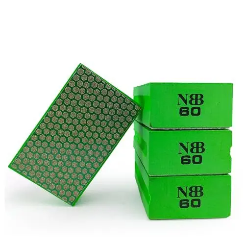 Produktbild: NBB Diamant-Schleifschwamm Diamant-Polierpad Schleifblock mit Schaumstoff Rückseite Diamant-Handschleifpad zum Schleifen und Polieren scharfer Kanten von Granit Marmor Stein Glas Keramik (4,60#H)