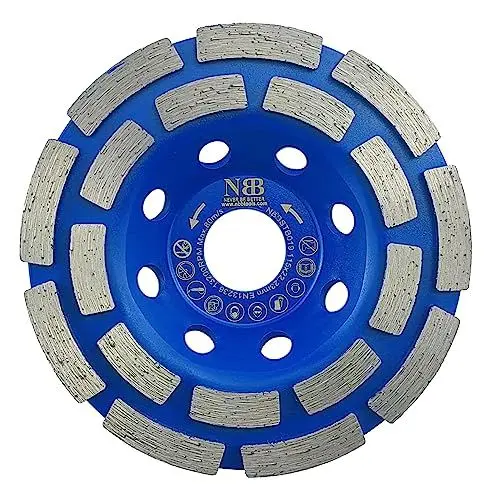 Produktbild: NBB Diamant-Topfschleifscheibe Diamant-Cup-Schleifscheibe Doppelreihige Klingen Allzweckschleifen für Stein und Beton Trocken- oder Nassschleifen auf Granit Marmor Keramikfliesen Zement (1,115mm)