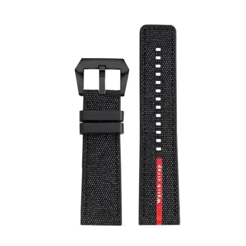Produktbild: NBCNZCTSAS 24 mm Canvas-Silikon-Armband, passend for Panerai Stealth PAM1391/1565 Lumino 1404 Serie, Nylon-Gummi-Uhrenarmband, Uhrenzubehör(Black bk)