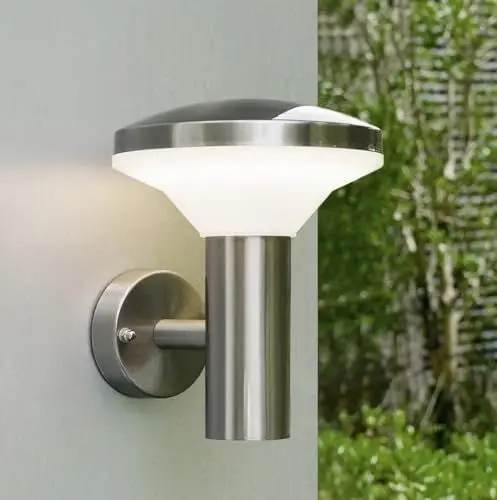 Produktbild: NBHANYUAN Lighting® Aussenleuchte/Außenlampe LED Wand Lampe Außen für Balkon, Garten Silber SUS304 Edelstahl 3000K Warmweiß Licht 220-240V 1000LM 9W IP44