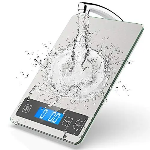 Produktbild: NBPOWER Küchenwaage Digital，Küchenwaage 10KG Grau Digitalwaage Haushaltswaage digital，Elektronische Waage küchen mit Großer Edelstahl Wiegefläche Gramm 1 g Richtigkeit Schwarz