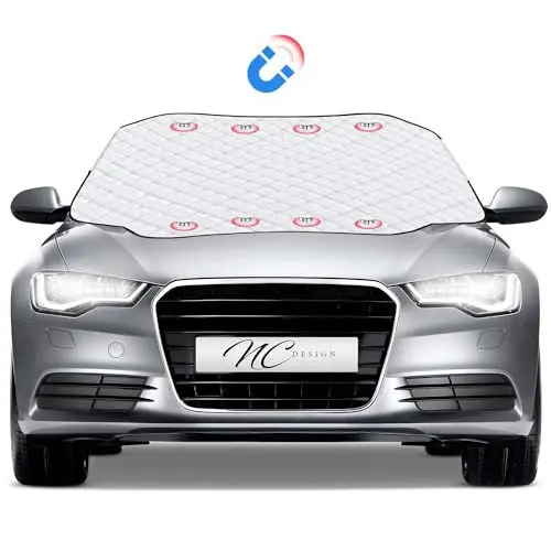 Produktbild: NC design Premium Auto Frontscheibenabdeckung Winter mit 8 Magneten - Schützt vor Schnee & Frost - Frostschutz Auto Frontscheibe, Universelle Windschutzscheibenabdeckung - 114x145cm