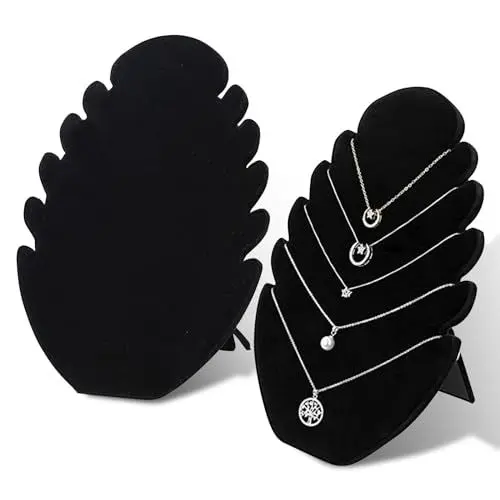Produktbild: NCOALE 2 Stück Schmuckständer Schwarz Samt Halskette Kettenständer Schmuck Display Ketten Aufbewahrung Schmuckhalter Schmuckbaum Schminktisch Organizer