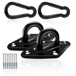 Produktbild: NCOALE Boxsack Halterung Deckenhaken, 2 Stück Edelstahl M6 Deckenhaken Schwerlast Set, Yogatuch zum Aufhängen Hängesessel Indoor Schaukel für Sonnensegel, Wand-Befestigung