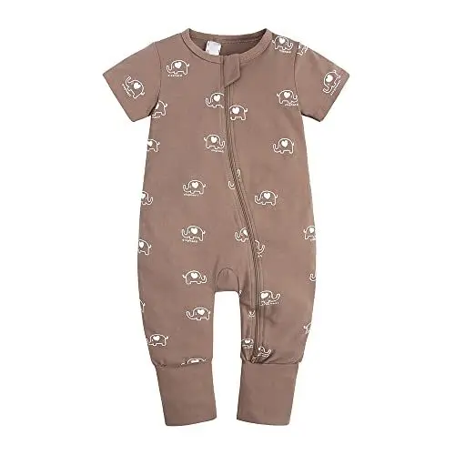 Produktbild: NCTCITY Baby Strampler Kinder Kleinkind Kurzarm Jumpsuit Neugeborenes Overall Spielanzug mit Reißverschluss Jungen Maedchen Einteiler Schlafanzug Pyjamas Strampelanzug Nachtwäsche