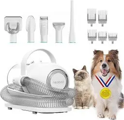 Produktbild: Neabot Neakasa P1 Pro Hundeschermaschine mit Tierhaar Staubsauger 13000 Pa Haustierpflegeset, leise Schermaschine Hund Katze Tierhaarschneidemaschine Tierhaarentferner, 5 bewährten Pflegewerkzeugen