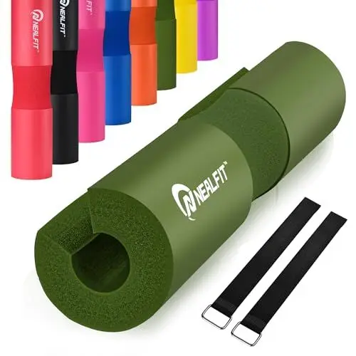 Produktbild: NEALFIT Barbell Squat Pad für Gewichtheben, Lungen und Hüftstöße - Schaum Schwamm für Standard und Olympic Bars (Armee Grün)