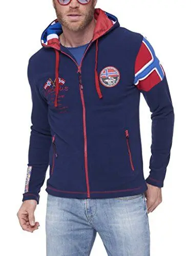 Produktbild: Nebulus Herren Fleecejacke Kinley, warme Fleece Jacke, mit langem Full-Zip Reißverschluss, Navy - S