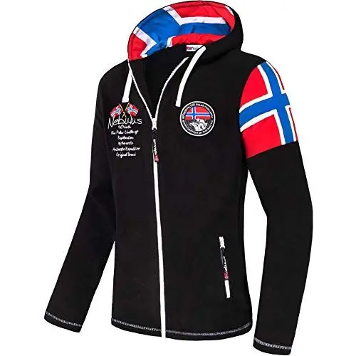 Produktbild: Nebulus Herren Fleecejacke Kinley, warme Fleece Jacke, mit langem Full-Zip Reißverschluss, schwarz - M