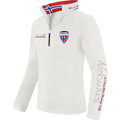 Produktbild: Nebulus Herren Pullover SKANDINAVIA, Warmer Fleecepullover, Pulli aus Fleece mit Half Zip Reißverschluss, Gardenia - XL