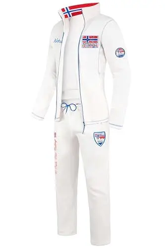 Produktbild: Nebulus Herren Fleece Jogginganzug Mangony, naturweiß, XXXL