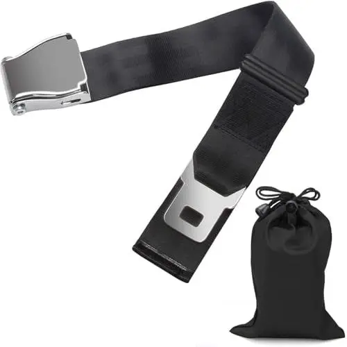 Produktbild: NECBAOA Gurtverlängerung Flugzeug, 25-76CM Anschnaller Verlängerung, Grösse Einstellbar Seat Belt Extender, Gurtverlängerung mit Edelstahl Gürtelschnalle Clip, für Reisen Schwangere
