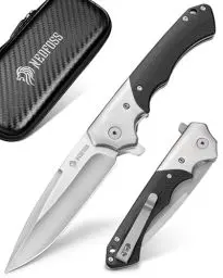 Produktbild: NedFoss SWAN Klappmesser, 9,3cm d2 Stahl Survival Messer mit G10 Griff, Einhandmesser,Scharfes Taschenmesser mit Gürtelclip, Jagdmesser, Outdoor Messer für den Alltag, als Sammlung & Geschenk