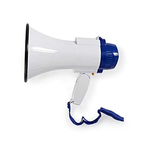Produktbild: NEDIS Megaphon Megaphon | Maximale Reichweite: 250 m | Lautstärke-Regler: Bis zu 115 dB | Eingebautes Mikrofon | Eingebaute Sirene | Aufnahmefunktion | Blau/Weiss Blau/Weiss