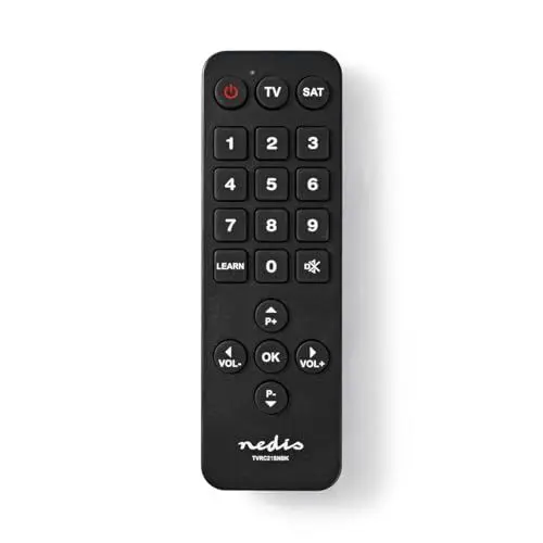 Produktbild: NEDIS Universal-Fernbedienung | Vorprogrammiert | 2 Geräte | Große Schaltflächen | Infrarot | Schwarz Schwarz