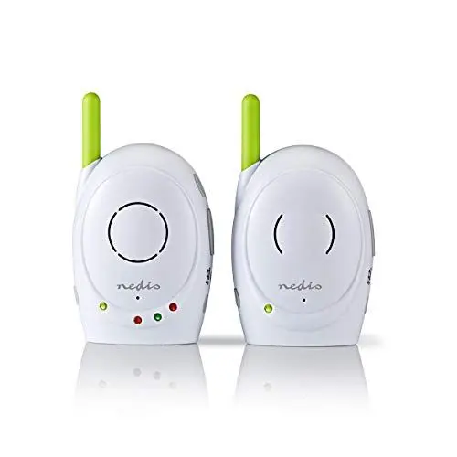 Produktbild: Nedis Audio-Baby-Monitor – Kabellose Babyphones mit Gegensprechfunktion und 300 m Reichweite – 2er-Set – Grün/Weiß
