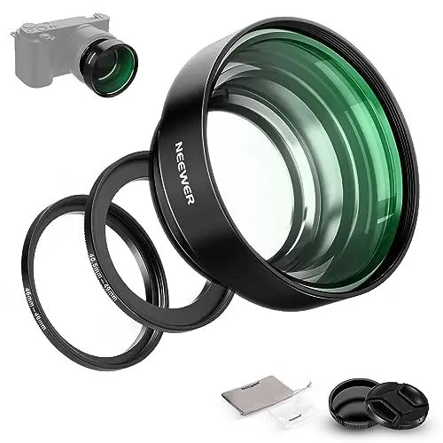 Produktbild: NEEWER 22mm Makroobjektiv für Nahaufnahmen, Kompatibel mit Sony a5100 a6000 a6100 a6300 a6500 a6600 ZV-E10 Canon R7 R50 M200 M50 M5 M6 KISS X10 und ø49/46/40,5mm Objektiv, LS-27