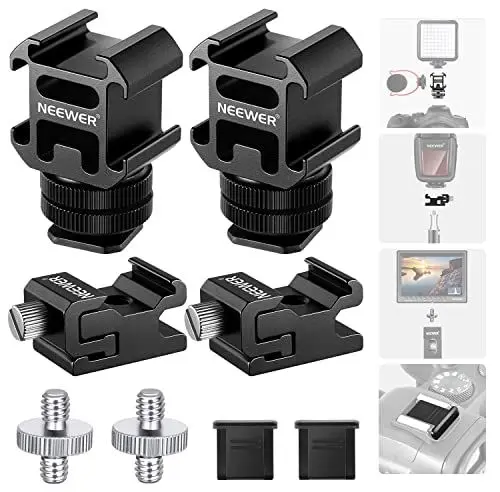 Produktbild: NEEWER 8pcs Blitzschuh-Adapter-Set, inklusive dreifacher Kaltschuhhalterung, 1/4