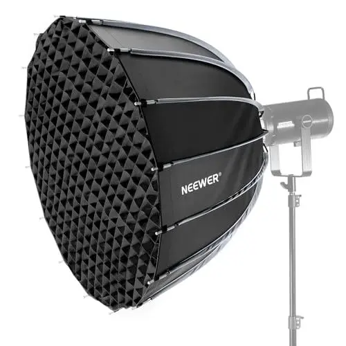 Produktbild: NEEWER 90 cm Parabol-Softbox Bowens Halterung, Schnellspanner mit Diffusoren/Gitter/Tasche für Video Dauerbeleuchtung CB60 CB200B MS60 MS150B Q4 Kompatibel mit Godox Amaran 100x Aputure 600d, NS90P