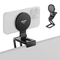 Produktbild: NEEWER Continuity Camera Mount für Tisch Monitor, magnetische dreifach Faltbare Handy Kamera Webcam Halterung mit Arca Typ Basis, kompatibel mit MagSafe iPhone iMac Tisch Mac Laptop Samsung, SP08