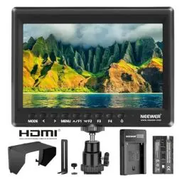 Produktbild: NEEWER Feldmonitor 7-Zoll 1280x800 IPS Bildschirm Set: Unterstützt Eingang mit 2600mAh Lithium-Ionen-Akku, USB-Ladegerät für DSLR-Kamera/Camcorder