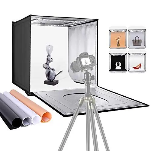 Produktbild: NEEWER Fotostudio Licht Box 40cm Aufnahme Licht Zelt einstellbare Helligkeit Faltbare tragbare professionelle Tisch Fotografie 120 LED Lichter 4 Farbige Hintergründe