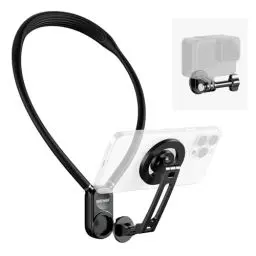 Produktbild: NEEWER Magnethalterung Neck Releaser für Action Cam Phone, freihändige Nackenhalterung Handy Halter, kompatibel mit GoPro DJI Insta360 iPhone15 Android Hals Telefonhalter für POV Vlog, schwarz, GP16