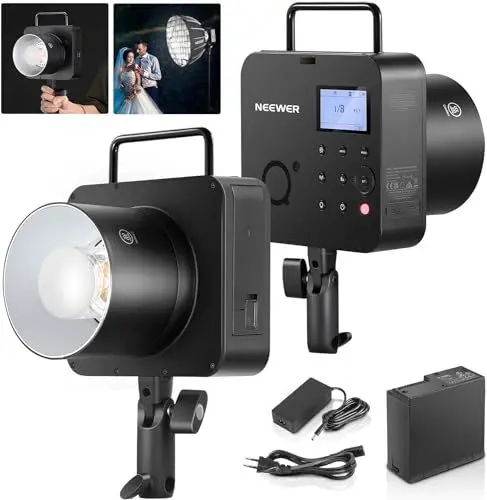 Produktbild: NEEWER Q4 400 Ws 2,4G TTL Studioblitz (NEUES AUSSEHEN), 1/8000 HSS 2800mAh batteriebetriebenes Blitzlicht Fotografie Monolight 30W Einstelllampe/400 Vollleistungsblitz/0,01–1,2s Recycling/Bowens Mount
