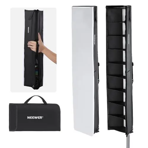 Produktbild: NEEWER Röhrenlichtgitter Softbox Diffusor, Tube Light Softbox für TL60 LED Lichtstab, LED Streifen Lichtdiffusor mit Wabengitter, Tragetasche, Touch Verschlüssen für Foto Video Produktaufnahmen, NS8S