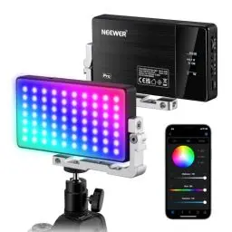 Produktbild: NEEWER SL90 RGB Videoleuchte, Led Videolicht mit App & 2,4G Steuerung/12W 4300mAh Akku/360°Vollfarbe 18 Lichtszenen, 2500~10000K CRI97+ Kameraleuchte aus Aluminium, Kamera Licht für YouTube/TikTok