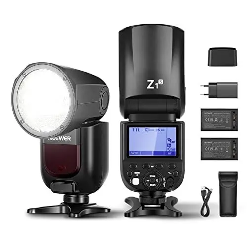 Produktbild: NEEWER Z1-S TTL Blitzgerät Kompatibel mit Sony 76Ws 2,4G 1/8000s HSS Blitz mit Einstelllampe, Blitzlicht mit 2 x 2600mAh Lithium Akkus, USB Ladegerät, 480 Aufnahmen mit voller Leistung, 1,5s Recycling
