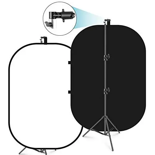 Produktbild: Neewer Chromakey 150 x 200 cm, Schwarz und Weiß, 2-in-1, faltbar, Pop-Up, faltbar, mit Ständer, Falttafel für Foto, Video, Live-Streaming etc.