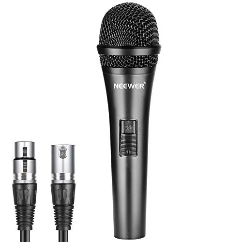 Produktbild: Neewer Dynamisches Nierenmikrofon mit XLR-Stecker auf XLR-Buchse, starre Metallkonstruktion, für professionelles Pickup von Musikinstrumenten, Stimme, Rundfunk, Sprache, Schwarz (NW-040)