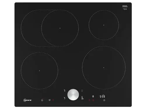 Produktbild: NEFF T56PTF1L0, N 90, Induktionskochfeld, autarkes Glaskeramik-Kochfeld 60 cm breit, Twist Pad, Home Connect, Smart Hood Automatic, Powerstufe, flächenbündig, Schwarz