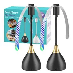 Produktbild: Neijiaer 2er Fliegenwedler, USB C Fliegenabwehr mit Schalter | Automatischer & biegbarer Fliegenvertreiber mit Haken | Soft-Stop | Fliegen, Mücken und Wespen dauerhaft vertreiben - Schwarz